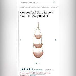 World Market Copper 3 Tier Hanging Basket